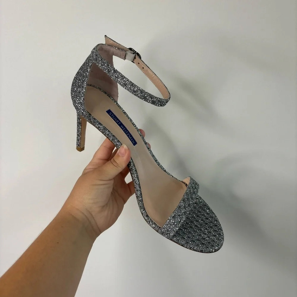 NWOT Stuart Weitzman stiletto silver heels‎ size 9.5